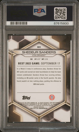 2023 Bowman U Best Shedeur Sanders Red Lava #60 PSA 10 GEM MINT