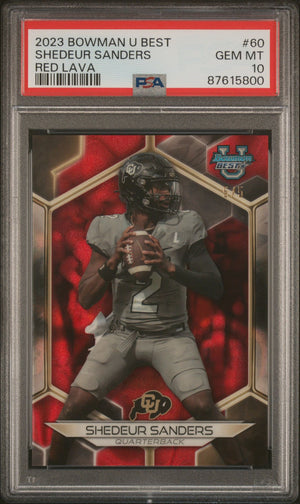 2023 Bowman U Best Shedeur Sanders Red Lava #60 PSA 10 GEM MINT