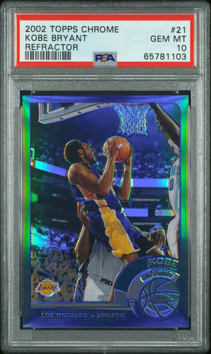 2002 Topps Chrome Kobe Bryant Refractor PSA 10 GEM MINT