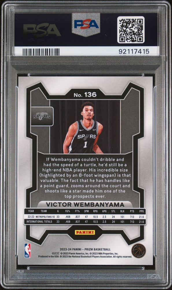 2023 Prizm Victor Wembanyama #136 PSA 10 GEM MINT