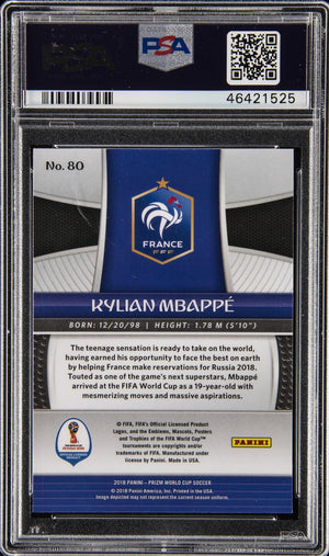 2018 Prizm World Cup Kylian Mbappe #80 PSA 10 GEM MINT