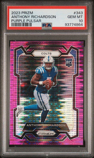 2023 Panini Prizm Purple Pulsar Anthony Richardson #343 PSA 10 GEM MINT