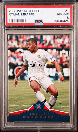 2018 Panini Treble Kylian Mbappe #1 PSA 8 NM-MT