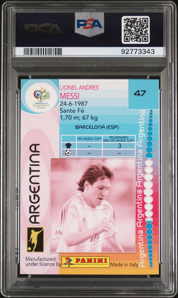 2006 Panini World Cup Lionel Messi #47 PSA 10 GEM MINT