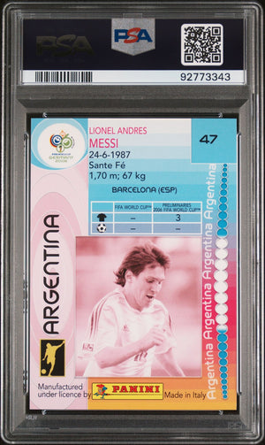 2006 Panini World Cup Lionel Messi #47 PSA 10 GEM MINT