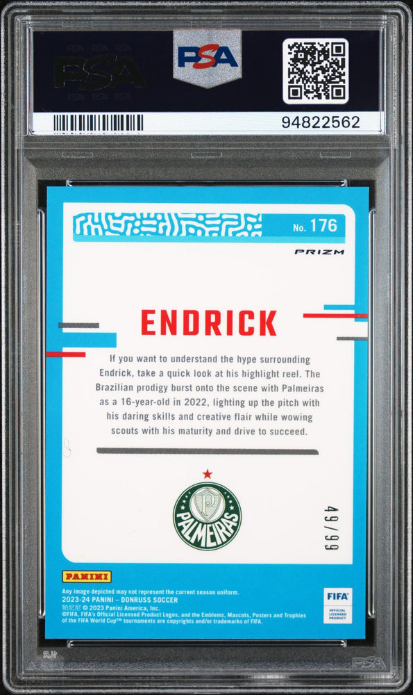 2023-24 Panini Donruss Fifa Endrick Pink Velocity #176 PSA 10 GEM MINT