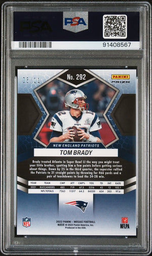 2022 Mosaic Tom Brady Pink Swirl #292 PSA 10 GEM MINT