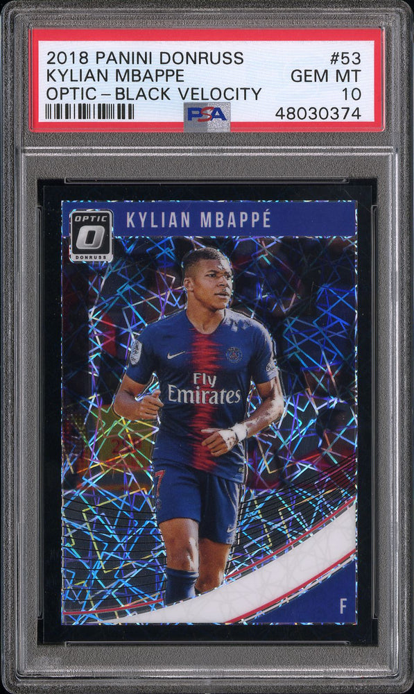 2018 Panini Donruss Kylian Mbappe Black Velocity #53 PSA 10 GEM MINT