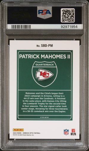 2023 Donruss Optic Patrick Mahomes Super Bowl Downtown #SBDPM PSA 10 GEM MINT