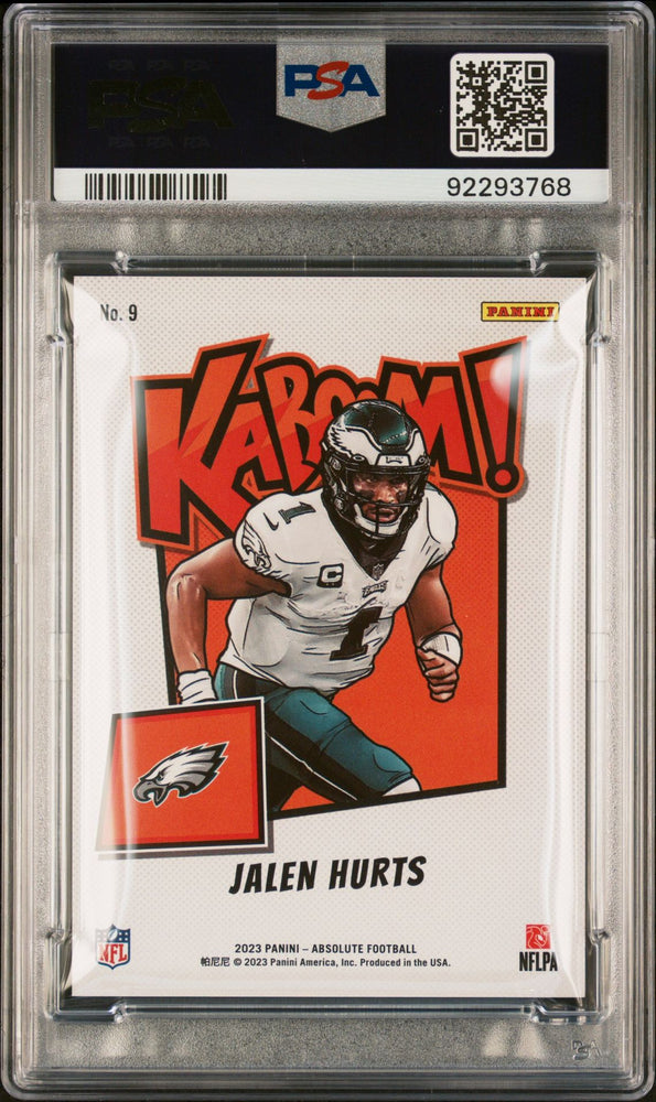 2023 Absolute Jalen Hurts KABOOM #9 PSA 10 Gem Mint