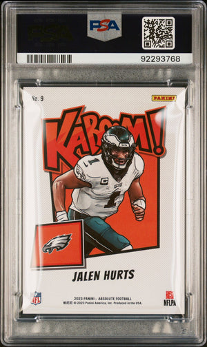 2023 Absolute Jalen Hurts KABOOM #9 PSA 10 Gem Mint